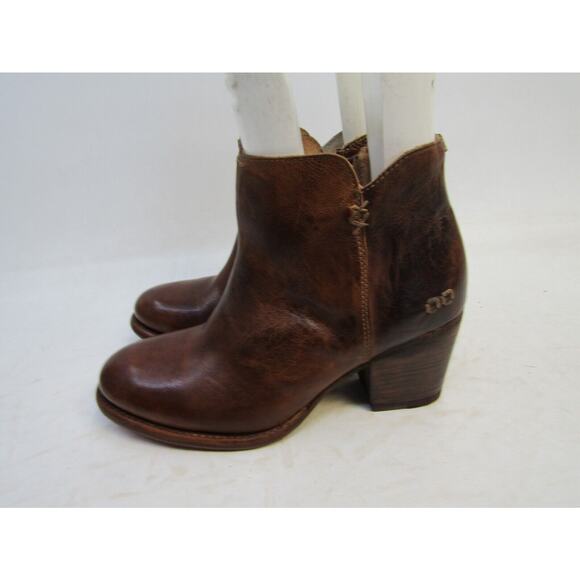 BED STU Womens Size 7 M Brown Leather Zip Ankle Fashion Boots - Picture 1 of 11